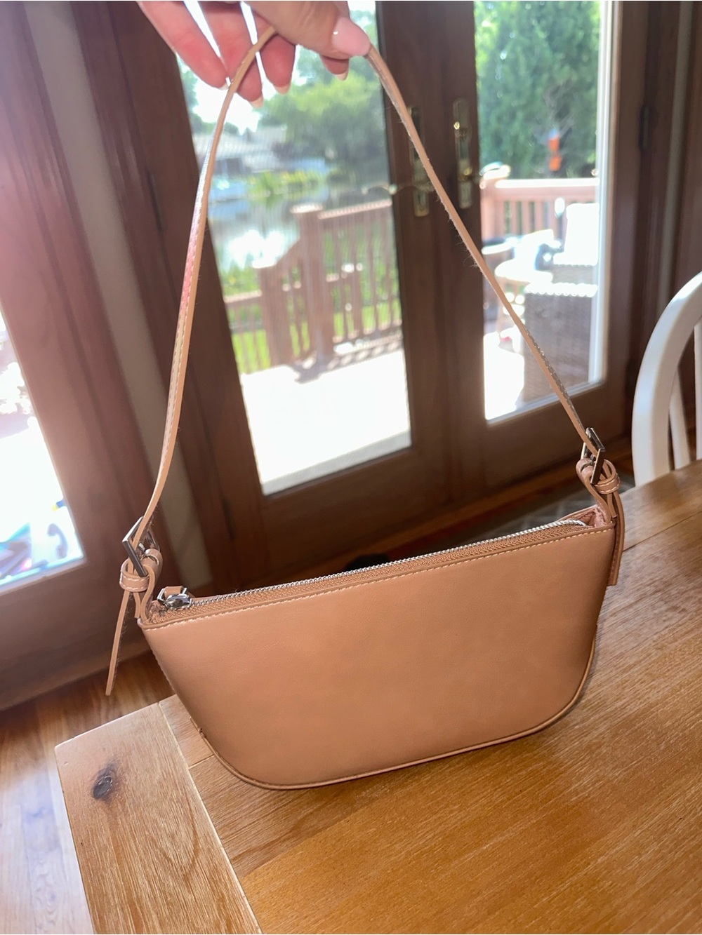 Mango Sleek Tan Shoulder Bag - Classic Women's Handbag